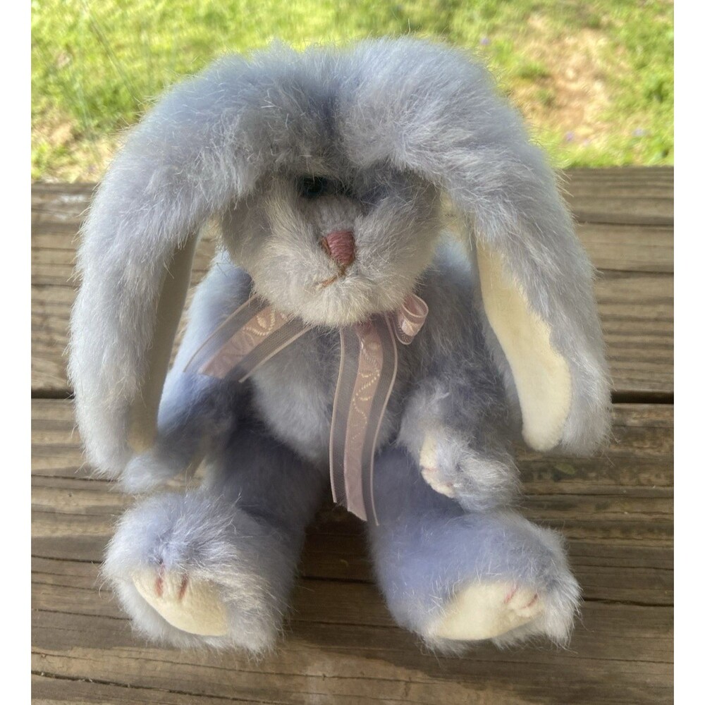 TY Purple Bunny Rabbit  8" Plush Stuffed Animal Pink Bow Easter Basket